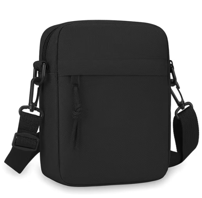 Sacoche Bandoulière Noire Homme Femme - Petit Sac Besace Urbain Léger
