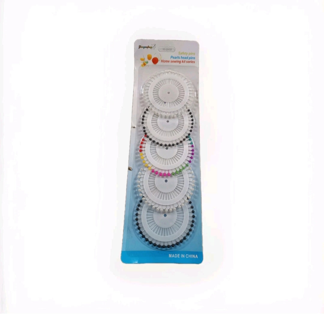 Lots épingles tête rondes en couleur hijab épingle à coudre faux perle #0089#