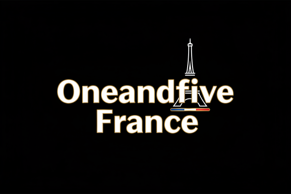 Je voudrais un logo oneandfive France avec un fond noir 