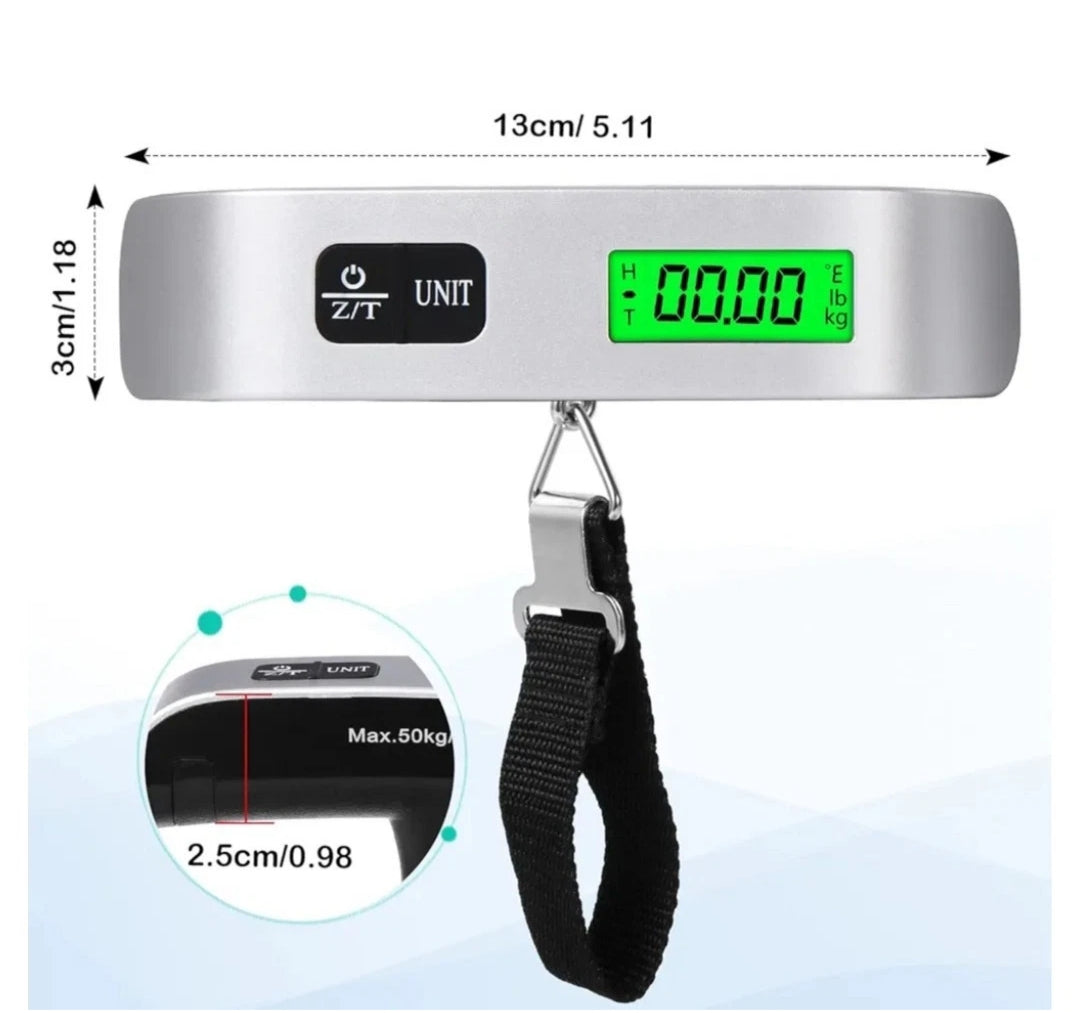 pèse bagage LCD  Numérique Thermomètre portable pour valise de 10 g/50 kgs