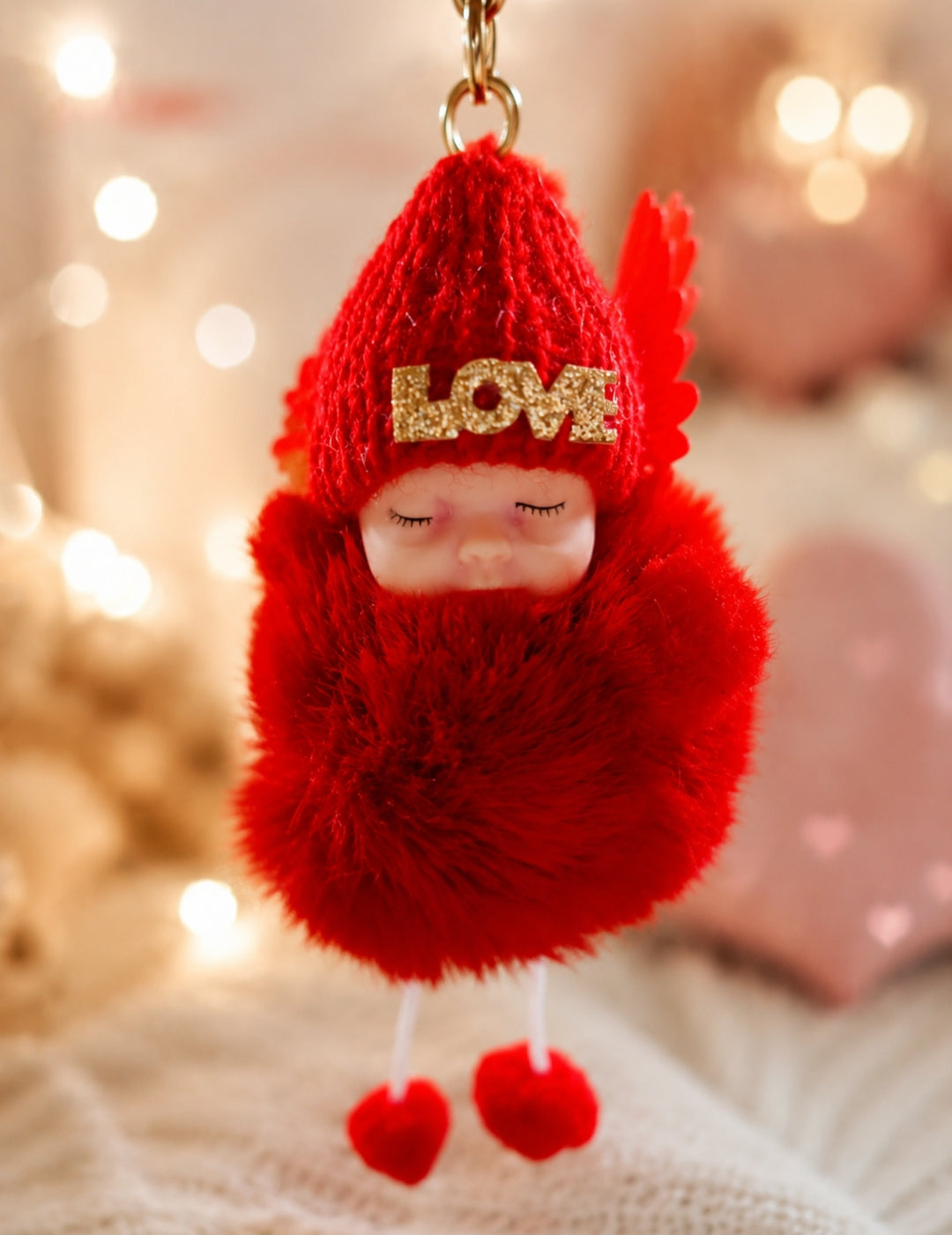 Porte-clés bébé Bijou de sac Pendentif peluche Bébé endormi / Sleeping baby