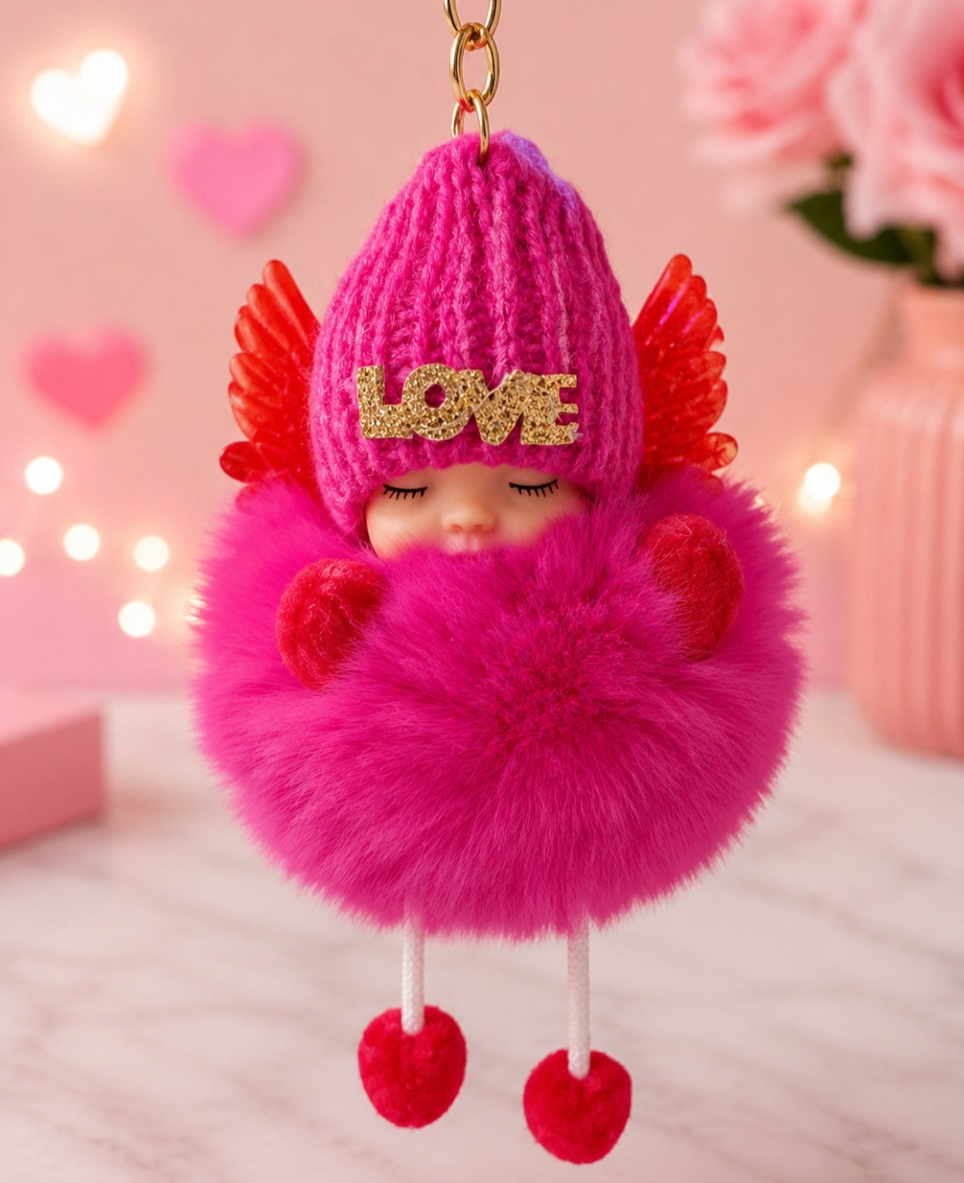 Porte-clés bébé Bijou de sac Pendentif peluche Bébé endormi / Sleeping baby