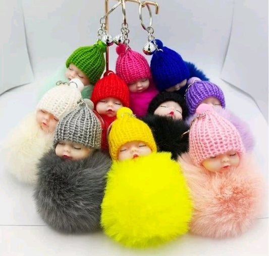 Porte-clés bébé Bijou de sac Pendentif peluche Bébé endormi / Sleeping baby