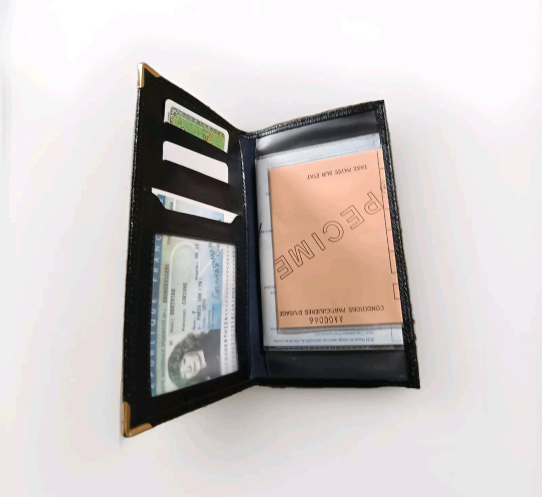 Étui Porte-papier auto Pochette Carte Grise Permis Cartes lavage #0017#