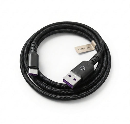 Câble Chargeur Super Rapide ORIGINAL Type-C vers USB-A 6A - 1.2M - Neuf - AT-067