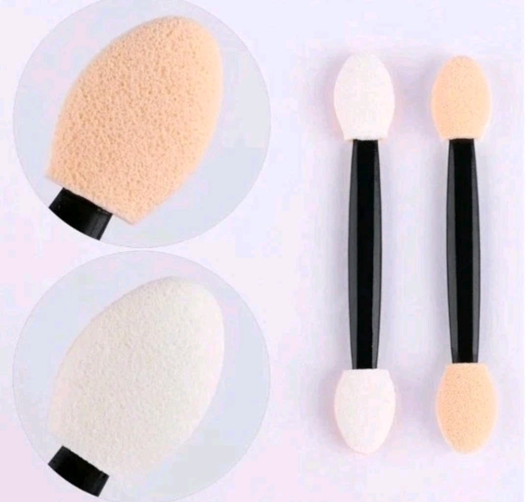 Lot applicateurs de fard à paupières jetables en mousse avec embout éponge ovale double face #0210#10