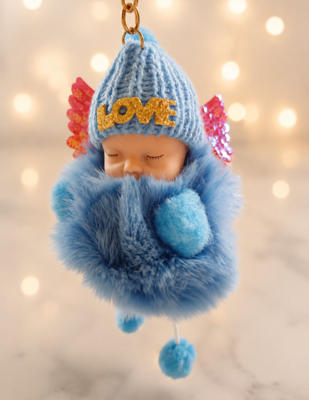 Porte-clés bébé Bijou de sac Pendentif peluche Bébé endormi / Sleeping baby